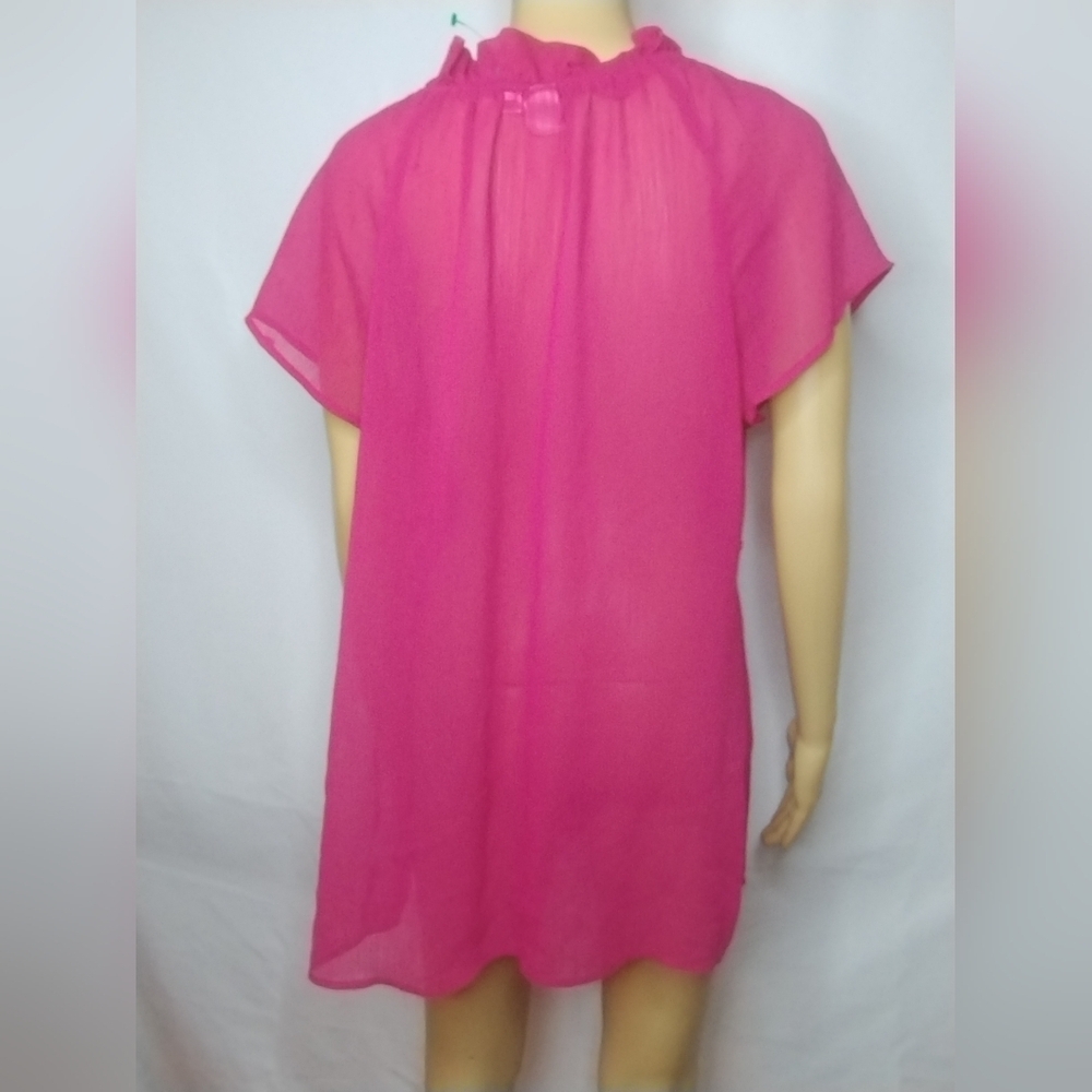 Duo maternity pink sheer size large blouse shirt top - Picture 3 of 4